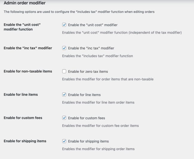 Admin Order Modifier - Plugin settings page